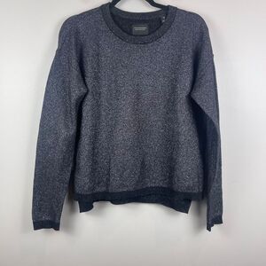 Scotch & Soda Maison Sweater Womens 1 Small Metallic Gray Knit Long Sleeve Cozy